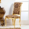 Krzesło klasyczne drewniane w wykończeniu liścia złota model Bellini