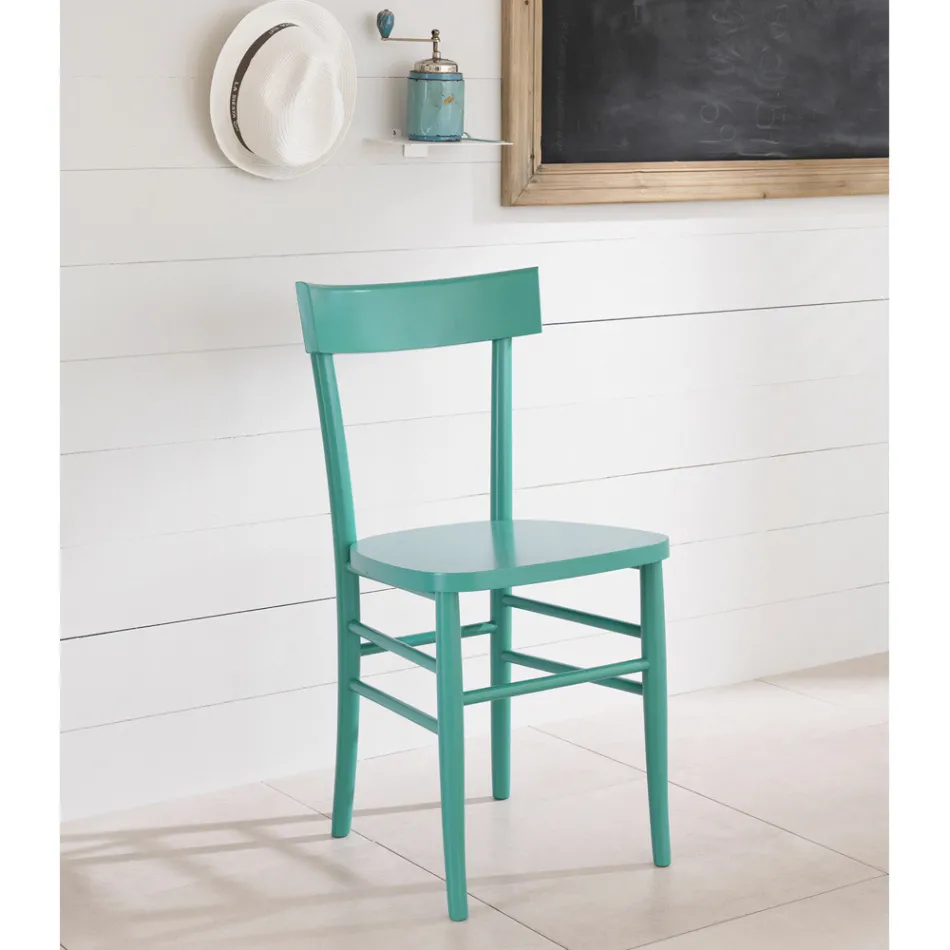 Nowoczesny design, 4-częściowe krzesło z drewna bukowego - Stella Viadurini