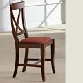 Krzesło z drewna i tkaniny o klasycznym designie ze skrzyżowanym oparciem - Debussy