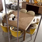 Krzeslo z litego drewna Grilli York tapicerowane made in Italy,2 sztuk Viadurini