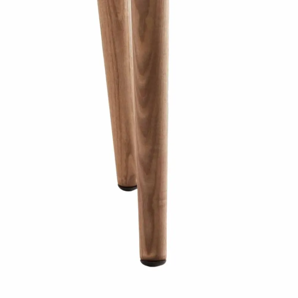 Nowoczesne wyściełane krzesło z litego drewna Grilli York wykonane we Włoszech Viadurini