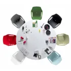 Krzesło z metalu i polipropylenu, które można ustawiać jeden na drugim, wyprodukowane we Włoszech, 4 sztuki - karmel Viadurini