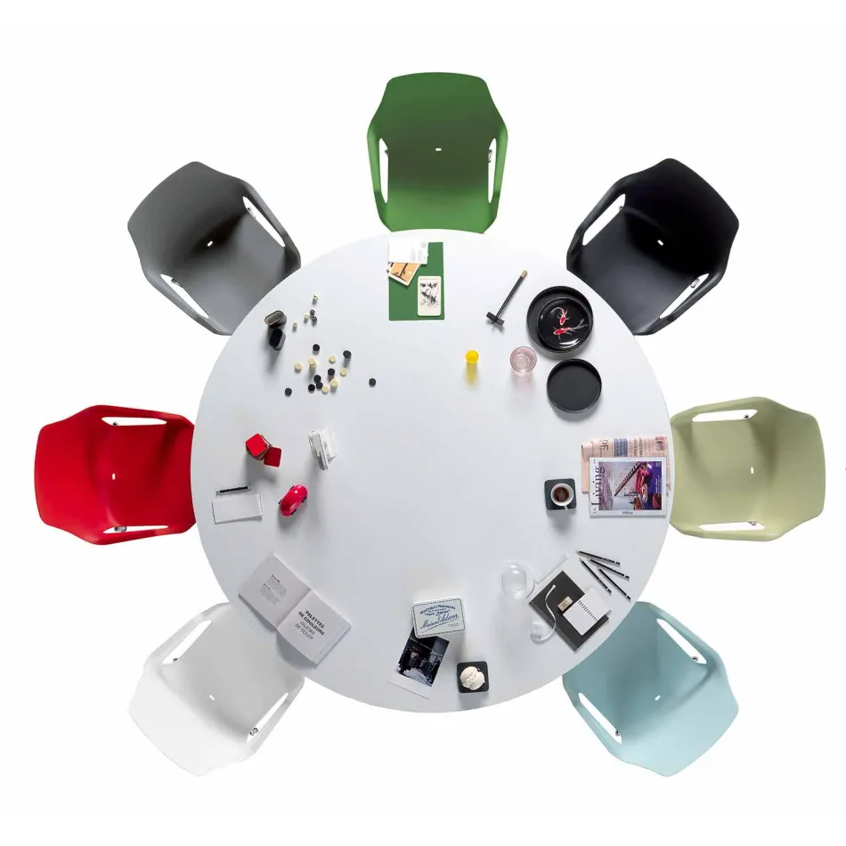 Krzesło z metalu i polipropylenu, które można ustawiać jeden na drugim, wyprodukowane we Włoszech, 4 sztuki - karmel Viadurini