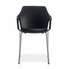 Krzesło z metalu i polipropylenu, które można ustawiać jeden na drugim, wyprodukowane we Włoszech, 4 sztuki - karmel Viadurini