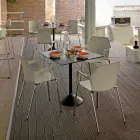 Krzesło z metalu i polipropylenu, które można ustawiać jeden na drugim, wyprodukowane we Włoszech, 4 sztuki - karmel Viadurini