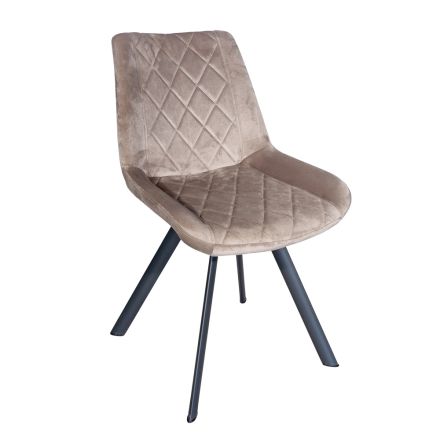 Metalowe krzesło i aksamitne siedzisko Made in Italy - Corazon Viadurini