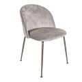 Krzesło z czarnego metalu i szare aksamitne siedzisko Made in Italy - Meredith