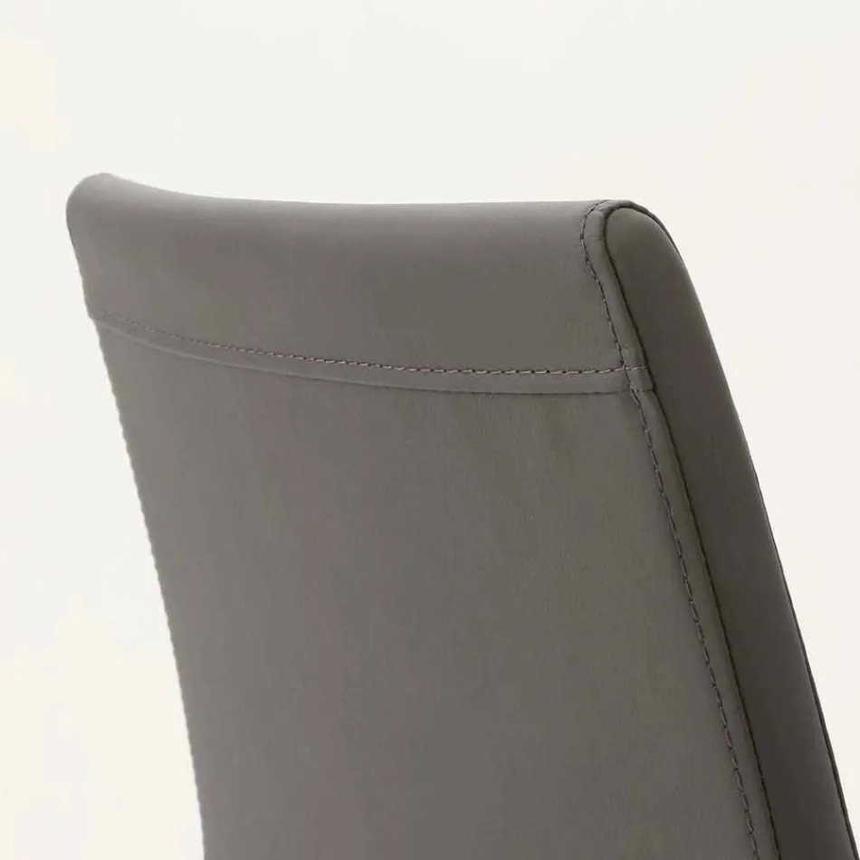 Krzesło metalowe Caserta pokryte ekoskórą, nowoczesny design Viadurini