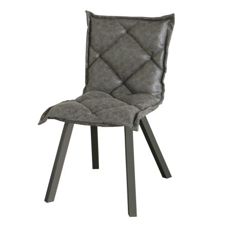 Krzesło z malowanego metalu i siedzisko w miękkim stylu vintage Made in Italy - Thani Viadurini