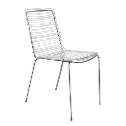 Krzesło z przezroczystego pleksi i żelaza Made in Italy 2 sztuki - Charlotte Viadurini