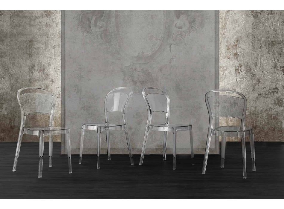 Krzesło z przezroczystego poliwęglanu, nowoczesny design - Yanis Viadurini