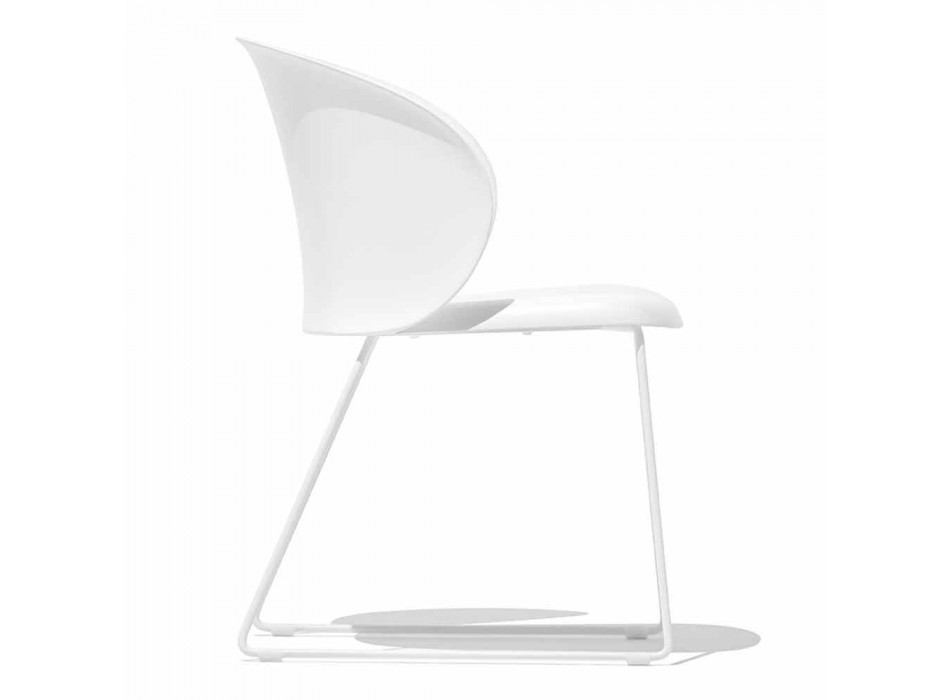 Krzesło z polipropylenu z podstawą sań Made in Italy, 2 sztuki - Connubia Tuka Viadurini