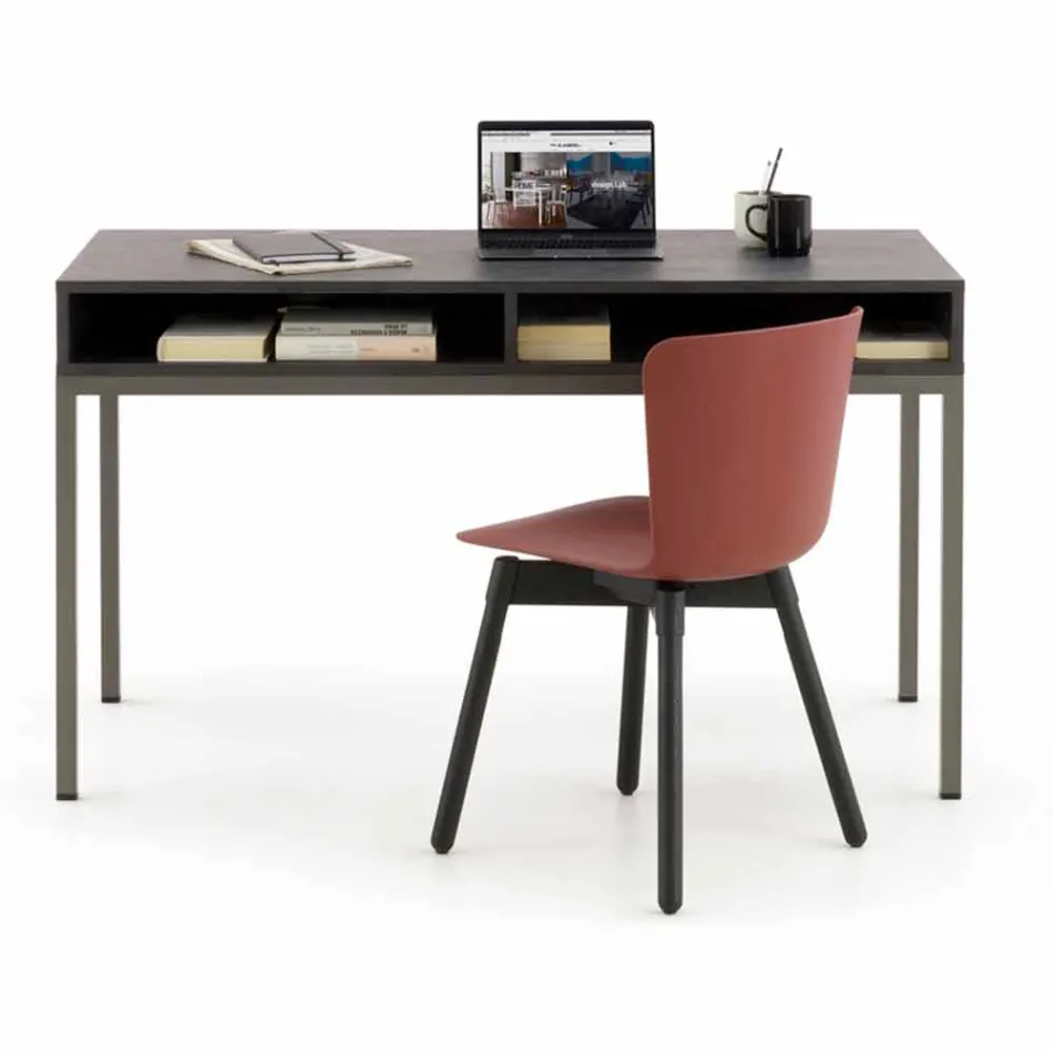 Krzesło z polipropylenu z bejcowaną podstawą dębową Made in Italy, 2 sztuki - Scandio Viadurini