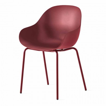 Krzesło z polipropylenu i metalu Made in Italy 2 sztuki - Connubia Academy Viadurini