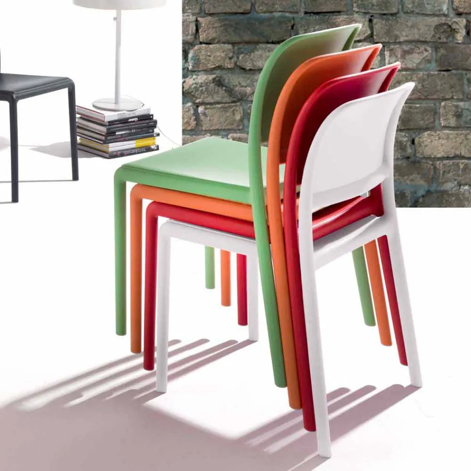 Nowoczesne krzesło z żywicy i włókna szklanego wyprodukowane we Włoszech Ravenna Viadurini
