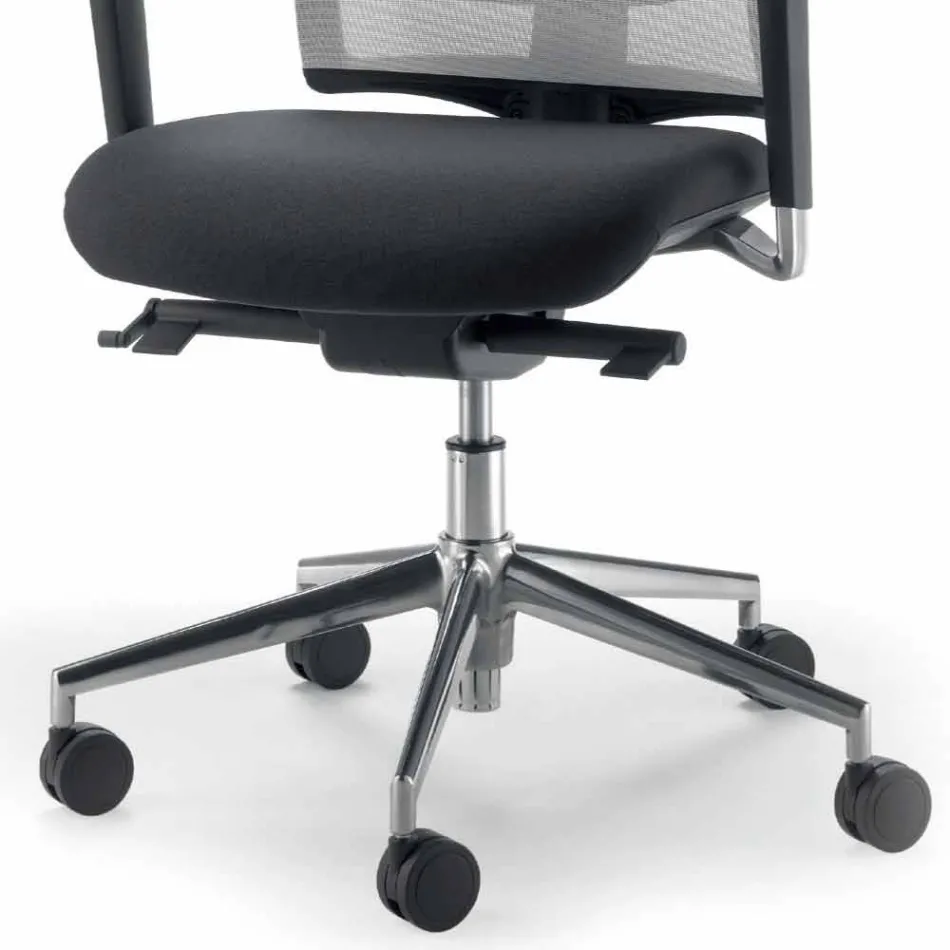 Mina - pół-kierunkowe i operacyjne krzesło ze sztucznej skóry wykonane we Włoszech Viadurini