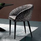 Krzesło materiałowe o konstrukcji stalowej Made in Italy, 4 sztuki - Tagata Viadurini