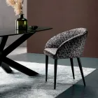 Krzesło materiałowe o konstrukcji stalowej Made in Italy, 4 sztuki - Tagata Viadurini