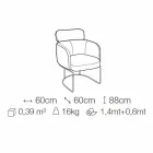 Krzesło z tkaniny z luksusową czarną metalową strukturą Made in Italy - Cocoa Viadurini