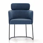 Krzesło z tkaniny z luksusową czarną metalową strukturą Made in Italy - Cocoa Viadurini