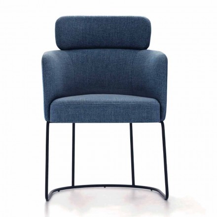 Krzesło z tkaniny z luksusową czarną metalową strukturą Made in Italy - Cocoa Viadurini