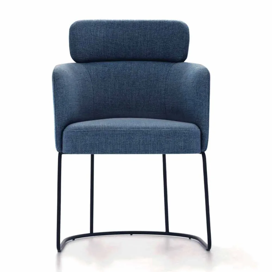 Krzesło z tkaniny z luksusową czarną metalową strukturą Made in Italy - Cocoa Viadurini