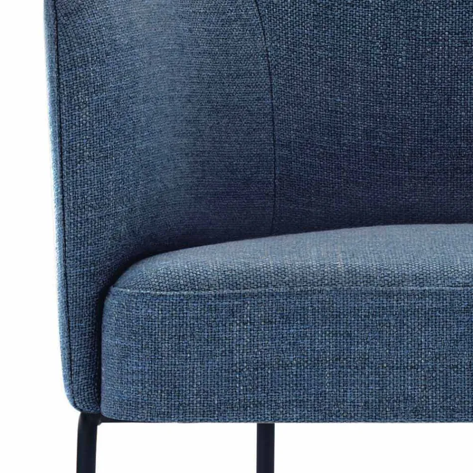 Krzesło z tkaniny z luksusową czarną metalową strukturą Made in Italy - Cocoa Viadurini