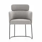 Krzesło z tkaniny z luksusową czarną metalową strukturą Made in Italy - Cocoa Viadurini