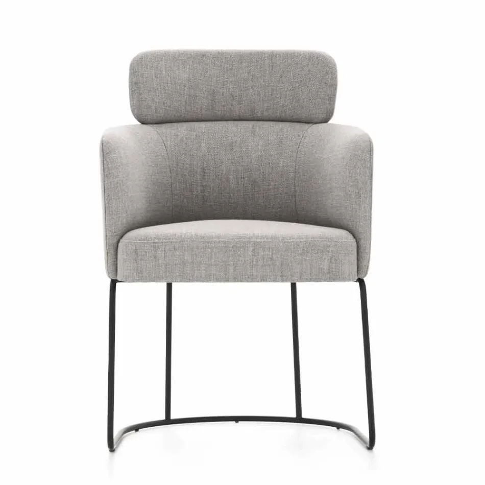 Krzesło z tkaniny z luksusową czarną metalową strukturą Made in Italy - Cocoa Viadurini