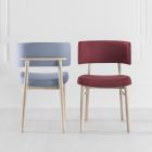 Aksamitne krzesło z podstawą z malowanego jesionu Made in Italy, 2 sztuki - Alaska Viadurini