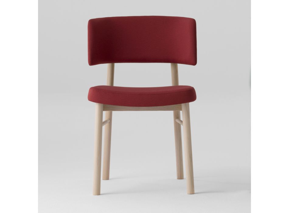 Aksamitne krzesło z podstawą z malowanego jesionu Made in Italy, 2 sztuki - Alaska