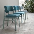 Aksamitne krzesło z podstawą z malowanego jesionu Made in Italy, 2 sztuki - Alaska Viadurini