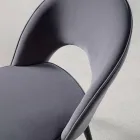 Aksamitne krzesło z czarnymi metalowymi i satynowymi mosiężnymi nogami, 4 sztuki - Sibea Viadurini