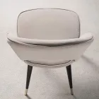 Aksamitne krzesło z czarnymi metalowymi i satynowymi mosiężnymi nogami, 4 sztuki - Sibea Viadurini