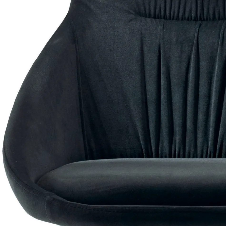 Krzesło z aksamitu i stali lakierowanej RAL Made in Italy 4 sztuki - Mariapina Viadurini