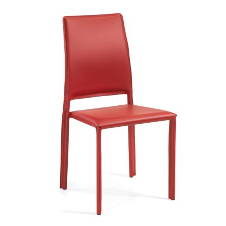 Krzesło w całości tapicerowane skórą regenerowaną Made in Italy - Ruscello Viadurini