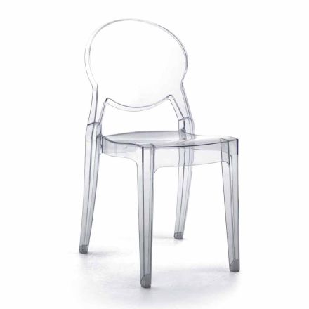 Krzesło sztaplowane do użytku wewnątrz lub na zewnątrz, z przezroczystego poliwęglanu – Pianeta Viadurini