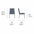 Krzesło mieszkalne z wysokim oparciem ze stali satynowej Made in Italy - Air High Viadurini