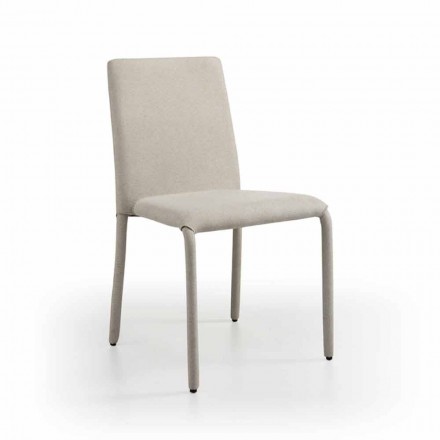 Krzesło designerskie wykonane ze skórzanej imitacji skóry wyprodukowanej we Włoszech, w Gazzola Viadurini