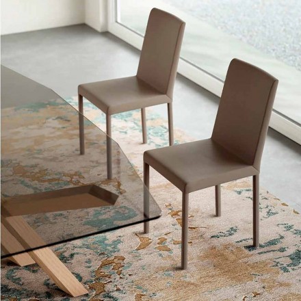 Wykonanie krzesła z ekoskóry wyprodukowanego we Włoszech, Soliera Viadurini