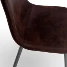 Krzesło z nowoczesnym wzornictwem z imitacji skóry, Elice, 4 części Viadurini