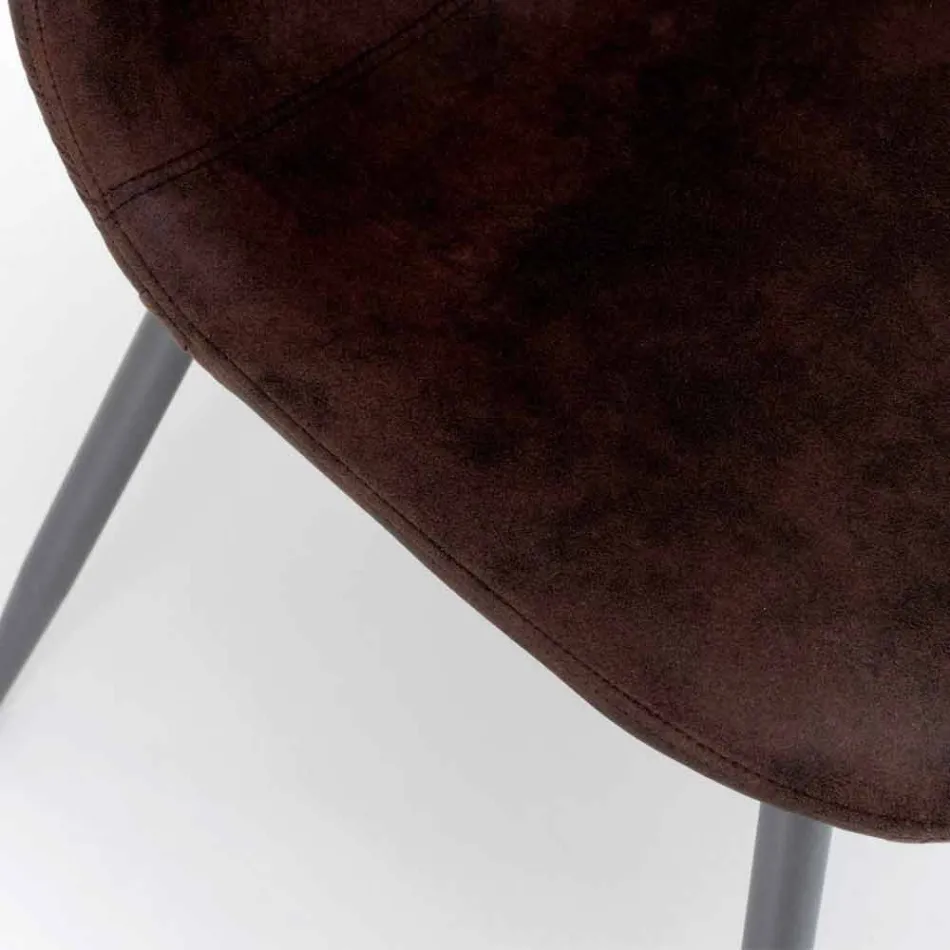 Krzesło z nowoczesnym wzornictwem z imitacji skóry, Elice, 4 części Viadurini