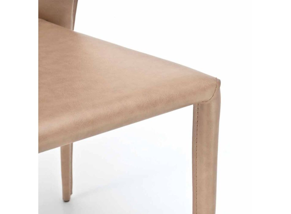 Nowoczesne krzesło do salonu pokryte imitacją skóry, Accadia, 4 sztuki Viadurini