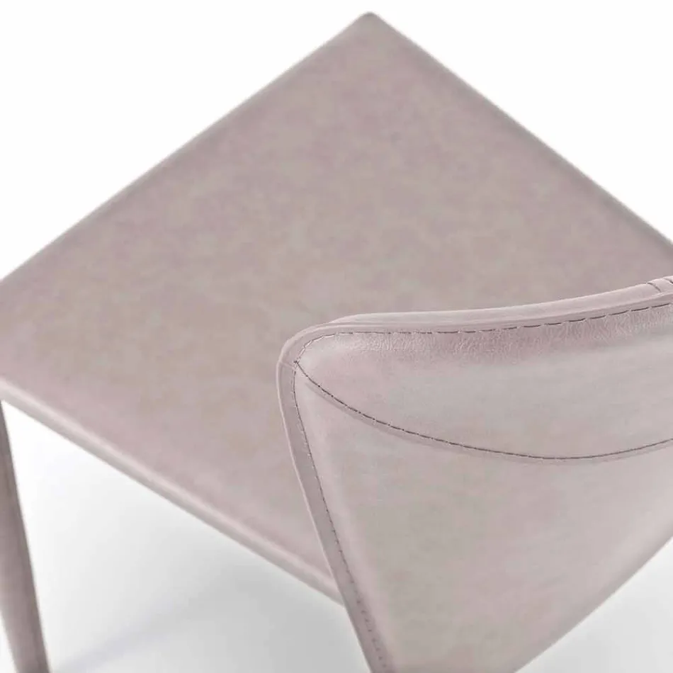 Nowoczesne krzesło do salonu pokryte imitacją skóry, Accadia, 4 sztuki Viadurini