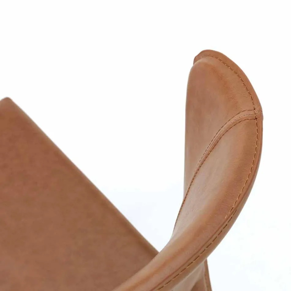 Nowoczesne krzesło do salonu pokryte imitacją skóry, Accadia, 4 sztuki Viadurini