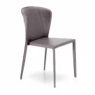 Nowoczesne krzesło do salonu pokryte imitacją skóry, Accadia, 4 sztuki Viadurini