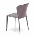 Nowoczesne krzesło do salonu pokryte imitacją skóry, Accadia, 4 sztuki Viadurini