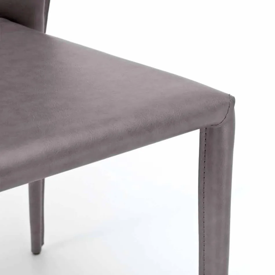 Nowoczesne krzesło do salonu pokryte imitacją skóry, Accadia, 4 sztuki Viadurini