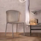 Nowoczesne krzesło do salonu pokryte imitacją skóry, Accadia, 4 sztuki Viadurini