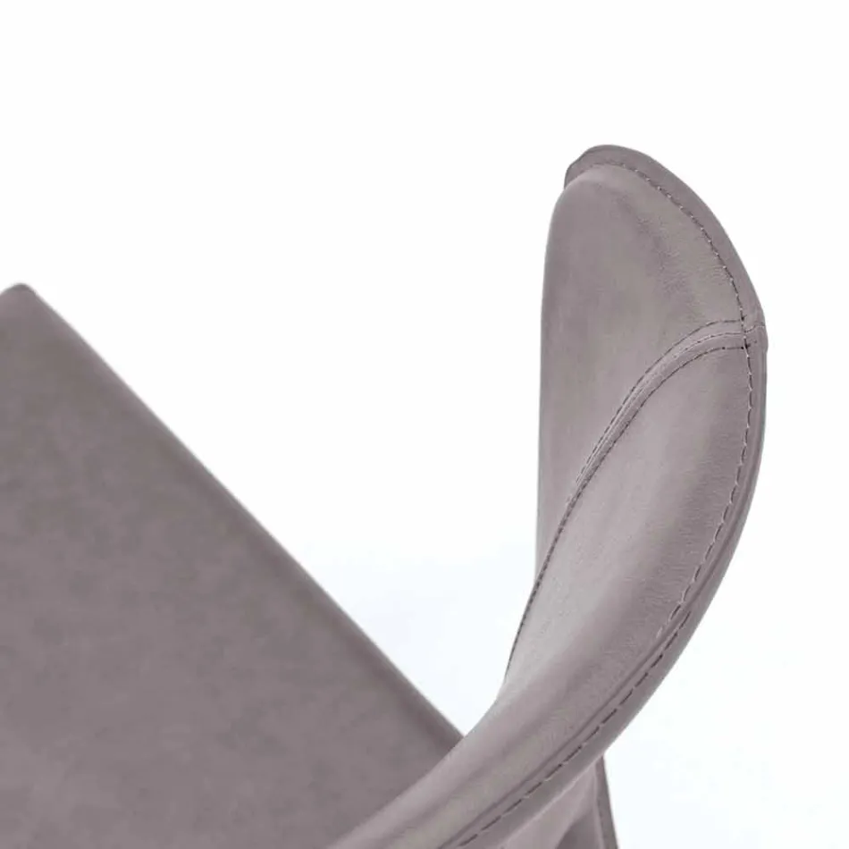 Nowoczesne krzesło do salonu pokryte imitacją skóry, Accadia, 4 sztuki Viadurini